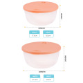 Kitchen use different capacity round clear plastic food storage containers with lids